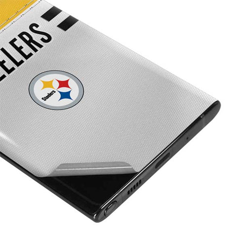 NFL Pittsburgh Steelers White Striped Galaxy Note 10 Skin